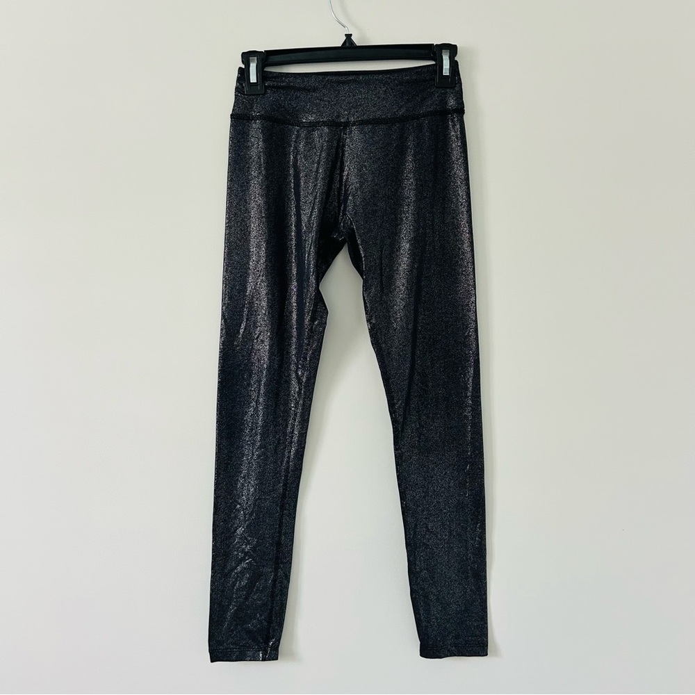 Beyond Yoga Black Metallic Mid Rise 26in Leggings S